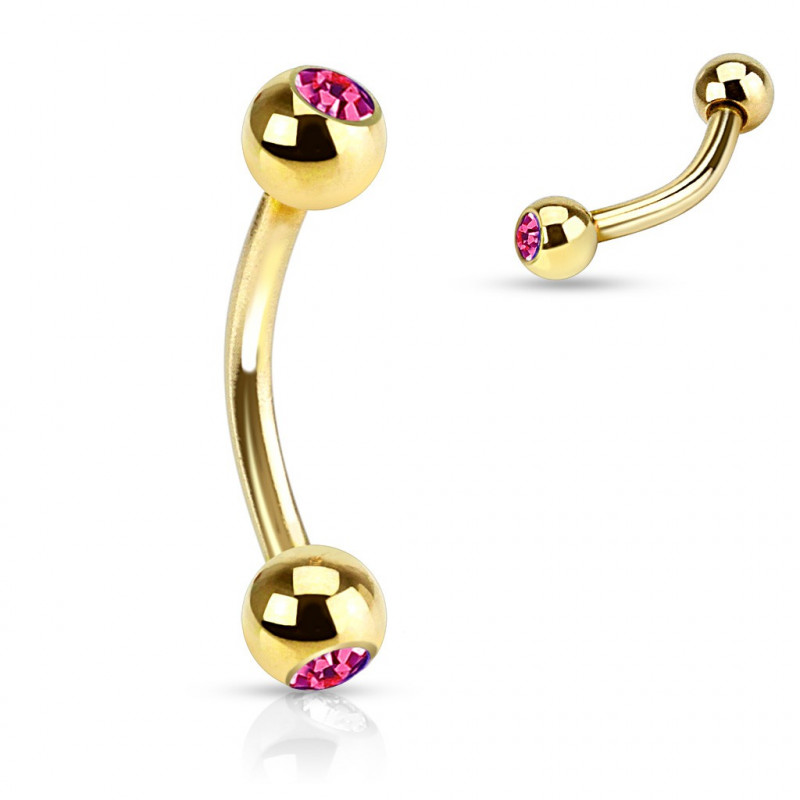 Piercing arcade 8mm et boules 3mm avec crystals fuchsia Hox Piercing arcade4,85 €
