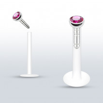 Piercing labret lèvre 8mm strass fuchsia Saduk Piercing labret2,99 €