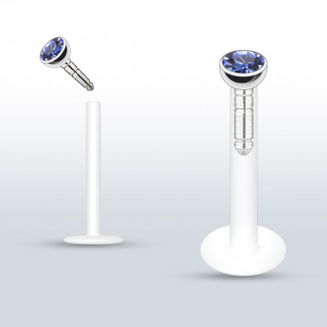 Piercing labret lèvre 10mm saphir clair Xaw Piercing labret2,99 €