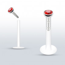 Piercing labret lèvre 10mm strass rouge Vyox Piercing labret2,99 €