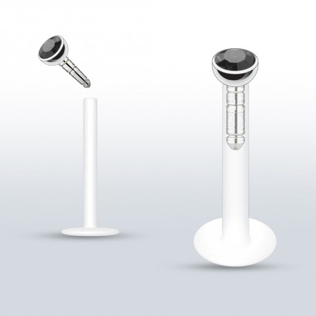 Piercing labret lèvre 10mm strass noir Sopik Piercing labret2,99 €