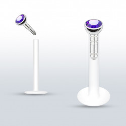 Piercing labret lèvre 10mm strass tanzanite Fadug Piercing labret2,99 €