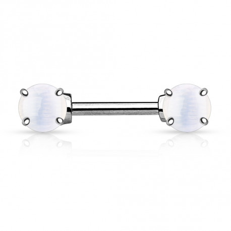 Piercing téton 12mm avec opalines blanche Kazu Piercing téton6,25 €