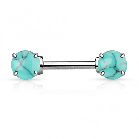 Piercing téton 12mm avec turquoises bleu Kylou Piercing téton6,25 €