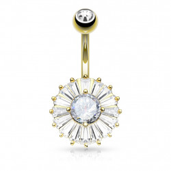 Piercing nombril banane plaqué or et une fleur en zirconium Waq Piercing nombril12,99 €