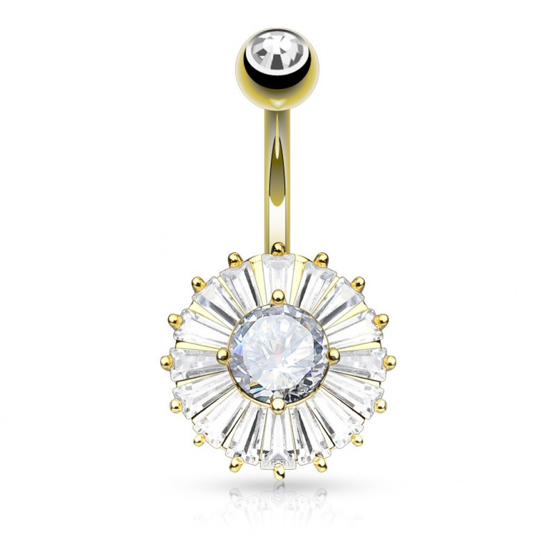 Piercing nombril banane plaqué or et une fleur en zirconium Waq Piercing nombril12,99 €