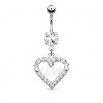Piercing nombril avec un cœur love et zirconium Dazy Piercing nombril8,70 €