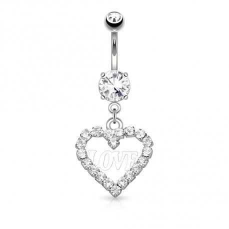 Piercing nombril avec un cœur love et zirconium Dazy Piercing nombril8,70 €