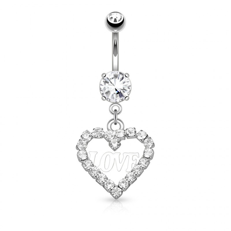 Piercing nombril avec un cœur love et zirconium Dazy Piercing nombril8,70 €
