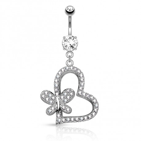 Piercing nombril cœur avec un papillon Bako Piercing nombril11,49 €