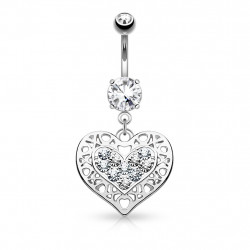 Piercing nombril cœur tribal en zirconium blanc Yaxo Piercing nombril6,49 €