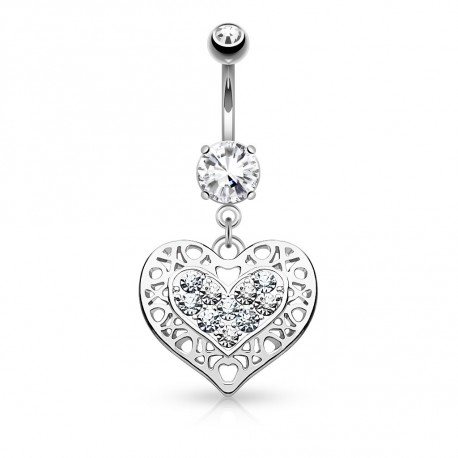 Piercing nombril cœur tribal en zirconium blanc Yaxo Piercing nombril6,49 €
