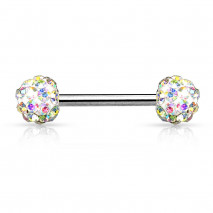 Piercing téton 14mm avec boules en cristal aurore boréale Tyki Piercing téton7,49 €