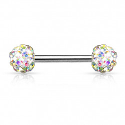 Piercing téton 14mm avec boules en cristal aurore boréale Tyki Piercing téton7,49 €