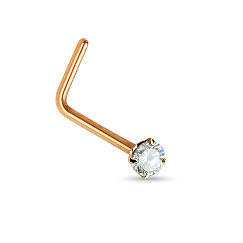 Piercing nez or rose avec un zirconium blanc serti de 2mm Kagy Piercing nez3,35 €