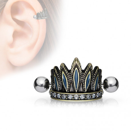 Piercing cartilage hélix avec une couronne chef tribal blanc Awac Piercing oreille6,49 €