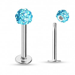 Piercing labret lèvre boule crystals bleu 6mm Nyx Piercing labret6,90 €