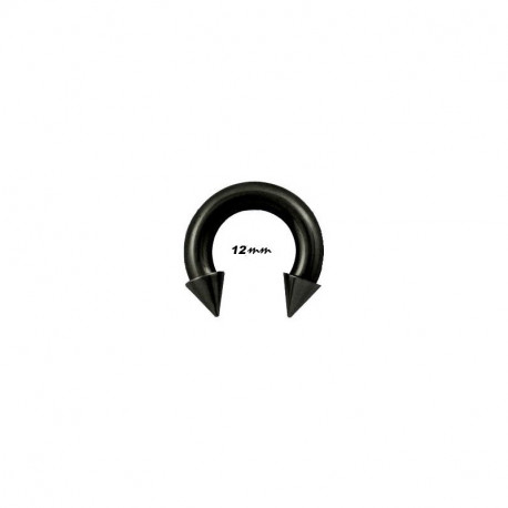 Piercing fer à cheval 12 x 4mm noir et pointes 7mm Fiku Piercing oreille5,90 €