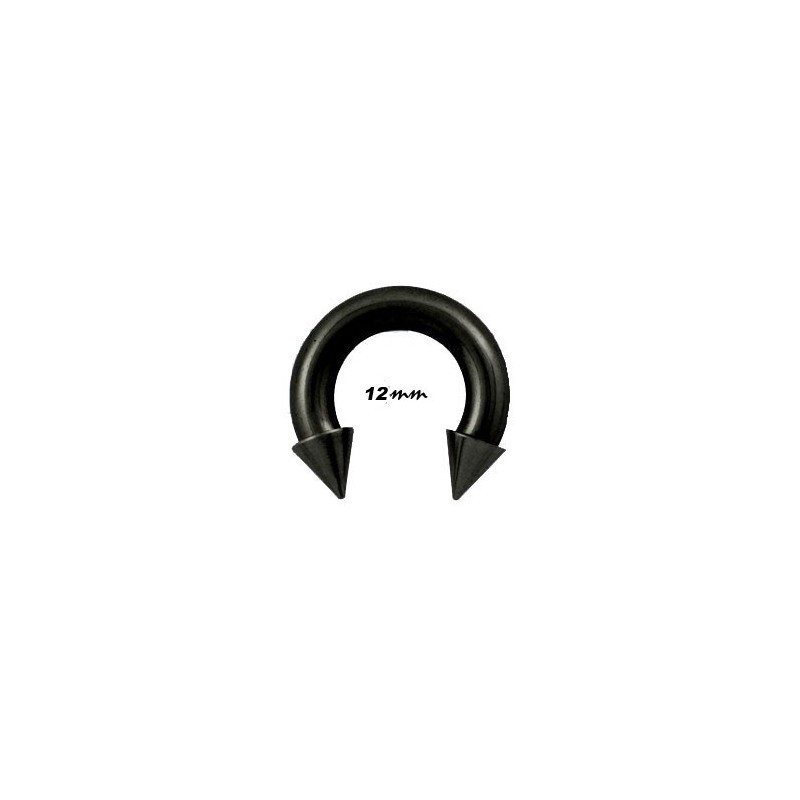 Piercing fer à cheval 12 x 4mm noir et pointes 7mm Fiku Piercing oreille5,90 €