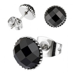 Puces d'oreilles 4mm ronde en onyx noire Loly Bijoux5,49 €