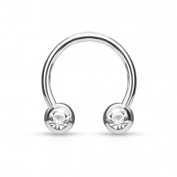 Piercing fer à cheval 10mm avec boules et crystals blanc Yax Piercing oreille4,60 €