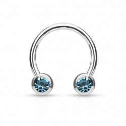 Piercing fer à cheval 10mm avec boules et crystals bleu Yiko Piercing oreille4,60 €