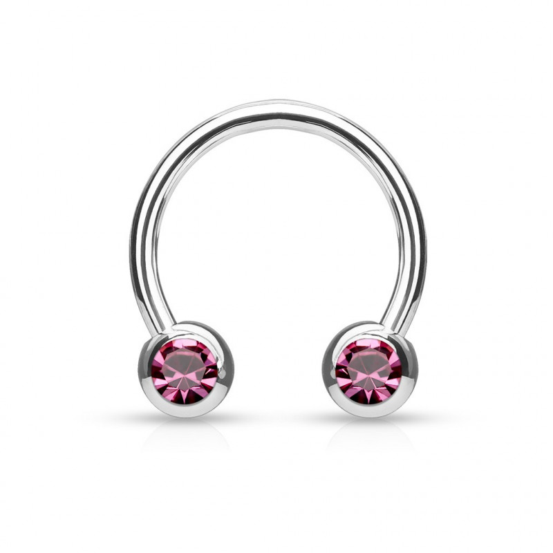 Piercing fer à cheval 10mm avec boules et crystals rose Waq Piercing oreille4,60 €