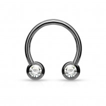 Piercing fer à cheval noir 10mm avec boules et crystals blanc Yukee Piercing oreille4,95 €