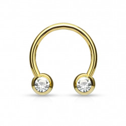 Piercing fer à cheval doré 10mm avec boules et crystals blanc Waqy Piercing oreille4,95 €