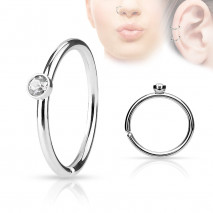 Piercing anneau acier 0,8 X 8mm avec crystal blanc Lomy Piercing nez3,10 €