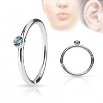 Piercing anneau acier 0,8 X 8mm avec crystal bleu Qaz Piercing nez3,10 €