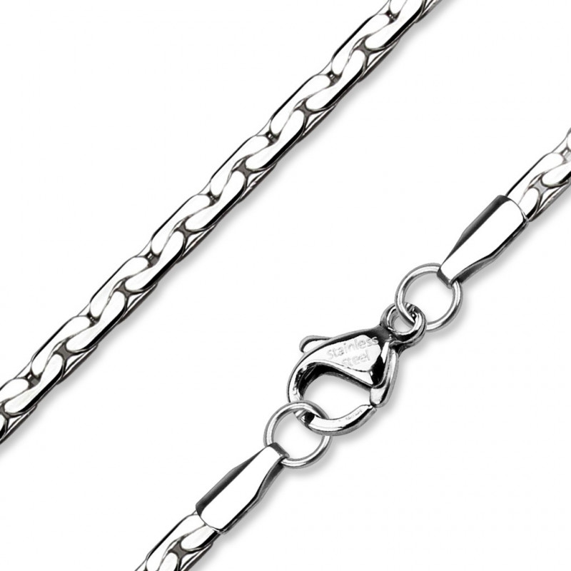 Chaîne pendentif micro maillons acier stainless steel long 56cm Bijoux10,49 €