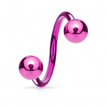 Piercing spirale titanium 10mm violet et boules 4mm Guko Piercing oreille4,90 €