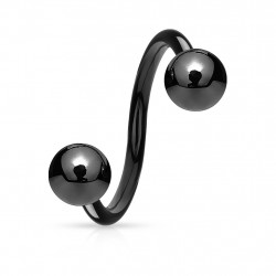Piercing spirale titanium 11mm noir et boules 5mm Golok Piercing oreille4,90 €