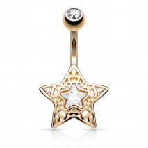 Piercing nombril banane or rose avec une étoile en filigrane Soxa Piercing nombril5,75 €