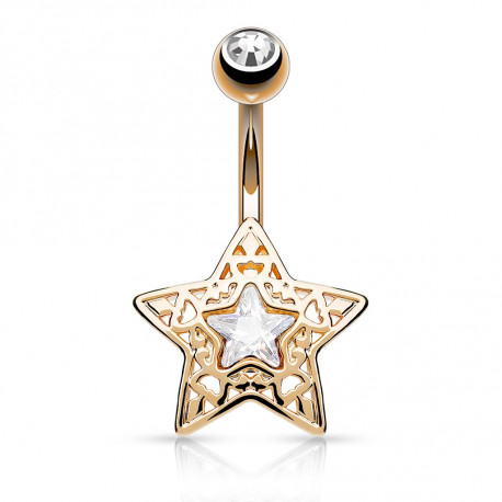 Piercing nombril banane or rose avec une étoile en filigrane Soxa Piercing nombril5,75 €