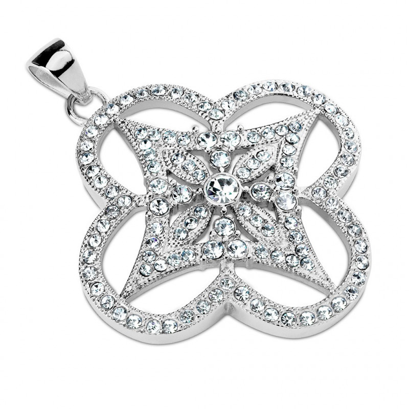 Pendentif trèfle tribal orné de zirconiums blanc Nag Bijoux15,90 €