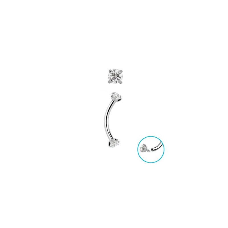 Piercing arcade 10mm et zirconium 2mm blanc Somuy Piercing arcade5,90 €