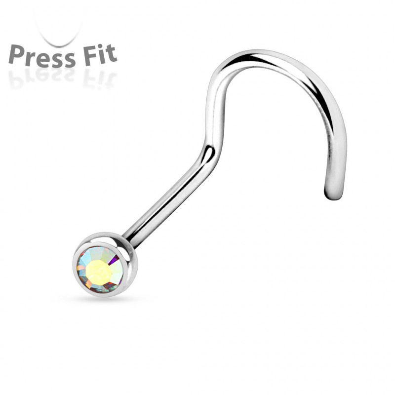 Piercing nez coudé 0,8mm et crystal 2,5mm aurore boréale Boly Piercing nez2,25 €