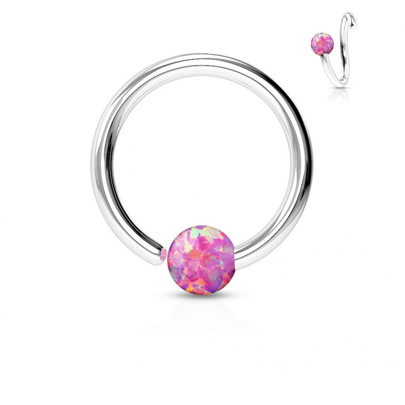 Piercing anneau 6 x 1,2mm avec une opaline rose Muk Piercing nez4,30 €