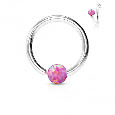 Piercing anneau 8 x 0,8mm avec une opaline rose Kolo Piercing nez4,30 €