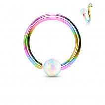 Piercing anneau arc en ciel 10 x 0,8mm et une opaline blanche Xadaz Piercing nez4,25 €