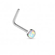 Piercing nez coudé acier avec une opale blanche Duko Piercing nez3,80 €