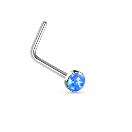 Piercing nez coudé acier avec une opale bleu Dohu Piercing nez3,80 €