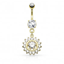Piercing nombril doré avec un cercle en zirconium blanc Wol Piercing nombril8,95 €