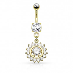 Piercing nombril doré avec un cercle en zirconium blanc Wol Piercing nombril8,95 €