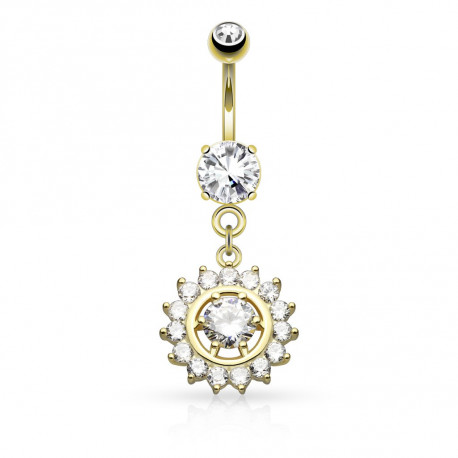 Piercing nombril doré avec un cercle en zirconium blanc Wol Piercing nombril8,95 €