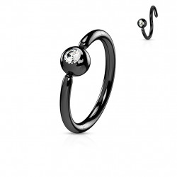 Piercing anneau noir 8 x 1mm avec boule de 3mm et crystal blanc Hyk Piercing oreille5,45 €