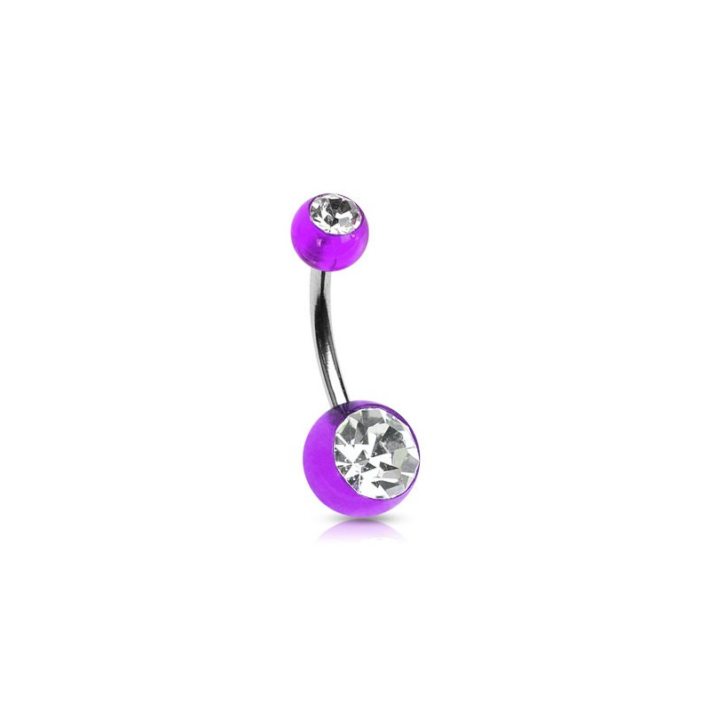 Piercing nombril boule violette et blanche Piercing nombril2,60 €