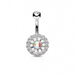 Piercing nombril avec trois cercles en zirconiums et opalines Baxy Piercing nombril7,85 €